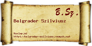 Belgrader Szilviusz névjegykártya